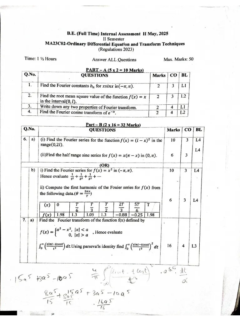 Ordinary de & Transform Techniques PDF