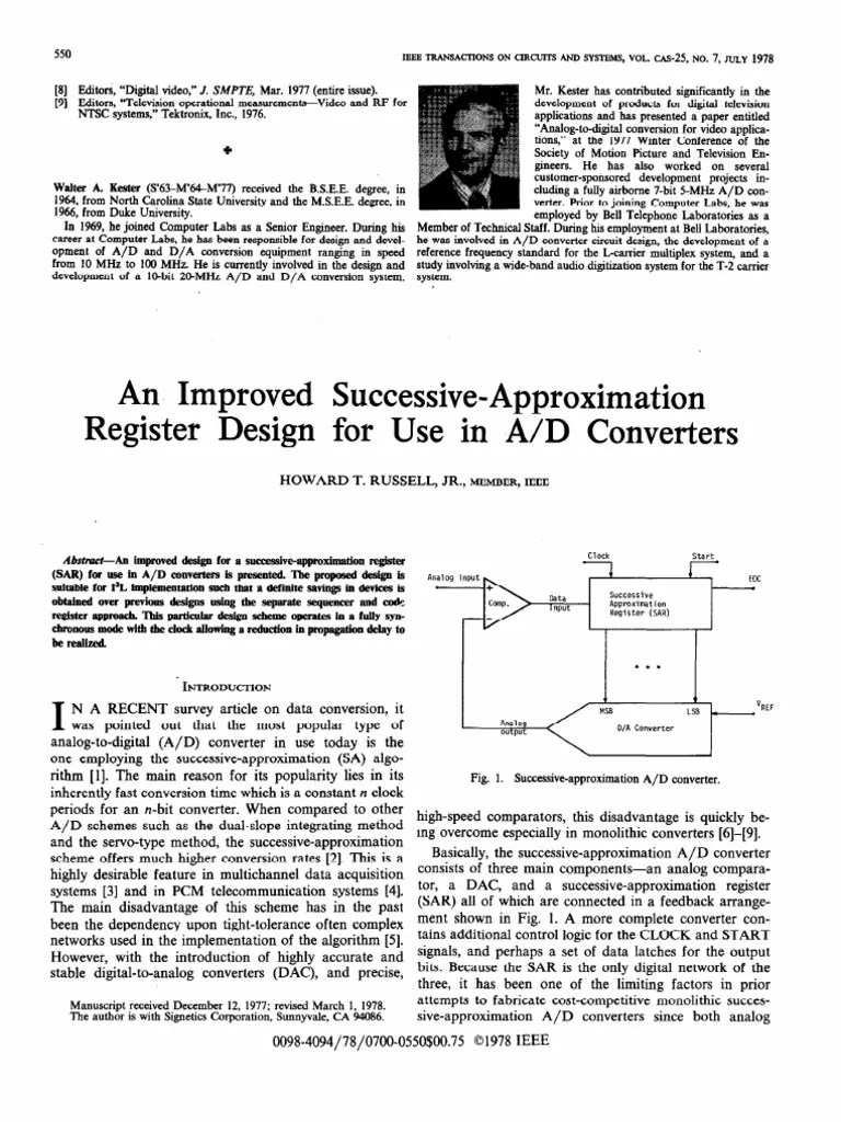 An, Improved SuccessiveApproximation Register Design For Use in A/D