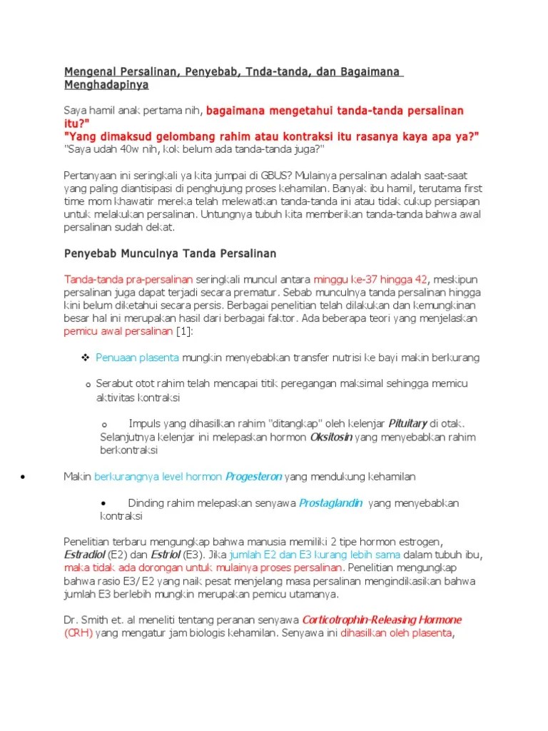 Penyebab Tidak Ada Pembukaan Saat Melahirkan - Berbagai Sebab