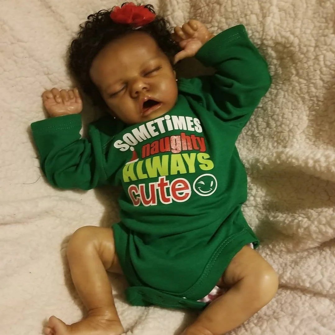 Black Reborn Twins Girl 17" Reborn Baby Sleeping Dreams Sister Debbie and Joanne Truly Baby Doll