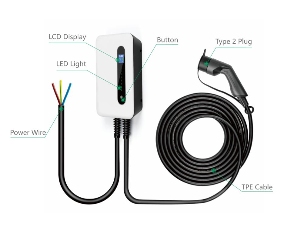 EV Charging Station Cable 32A Electric Vehicle Car Charger EVSE Wallbox