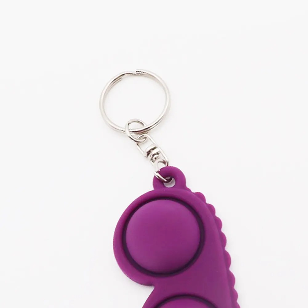 Dinosaur Shape Antistress Sensory Toys Keyring Squeeze Toy Puzzle (Purple)
