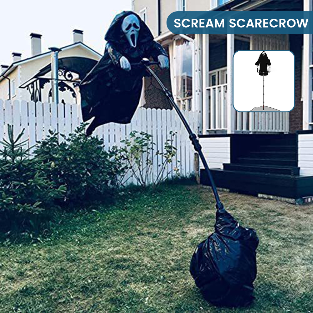 Halloween Decor Garden Ghostface Scarecrow Outside Hanging Scary Scream