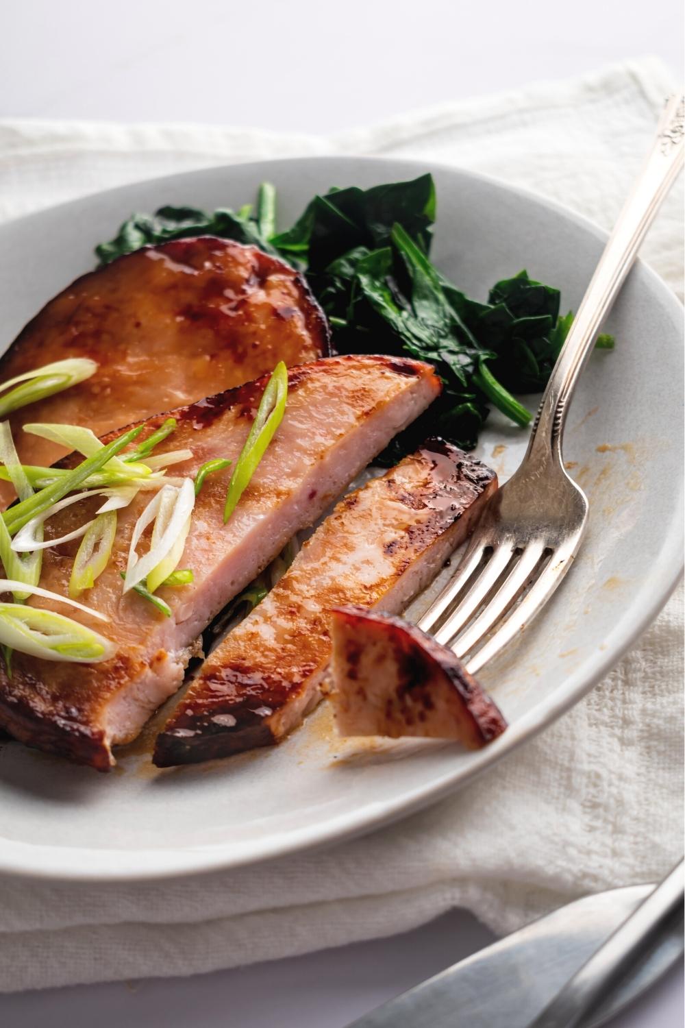 Air Fryer Ham Steak Easy To Make With A Sweet Brown Sugar Glaze