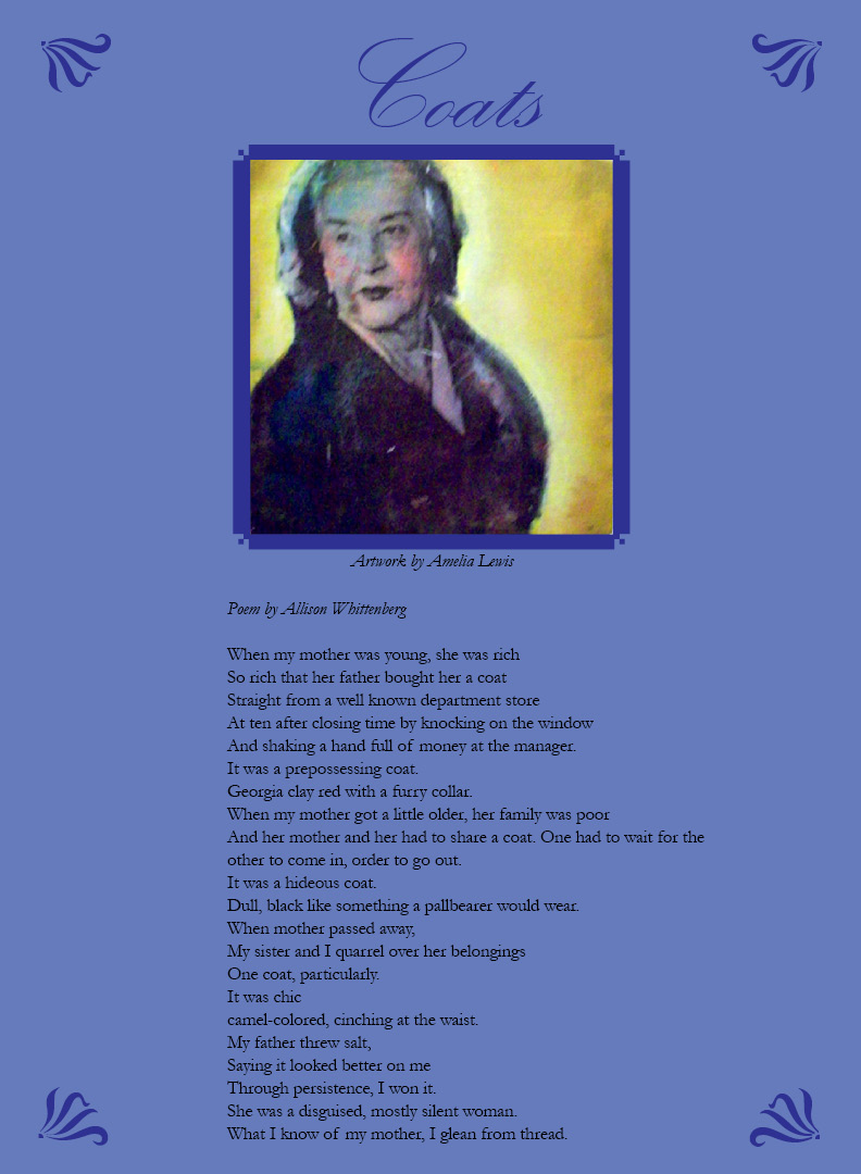Coats, Poem by Allison Whittenberg, Artwork by Amelia Lewis