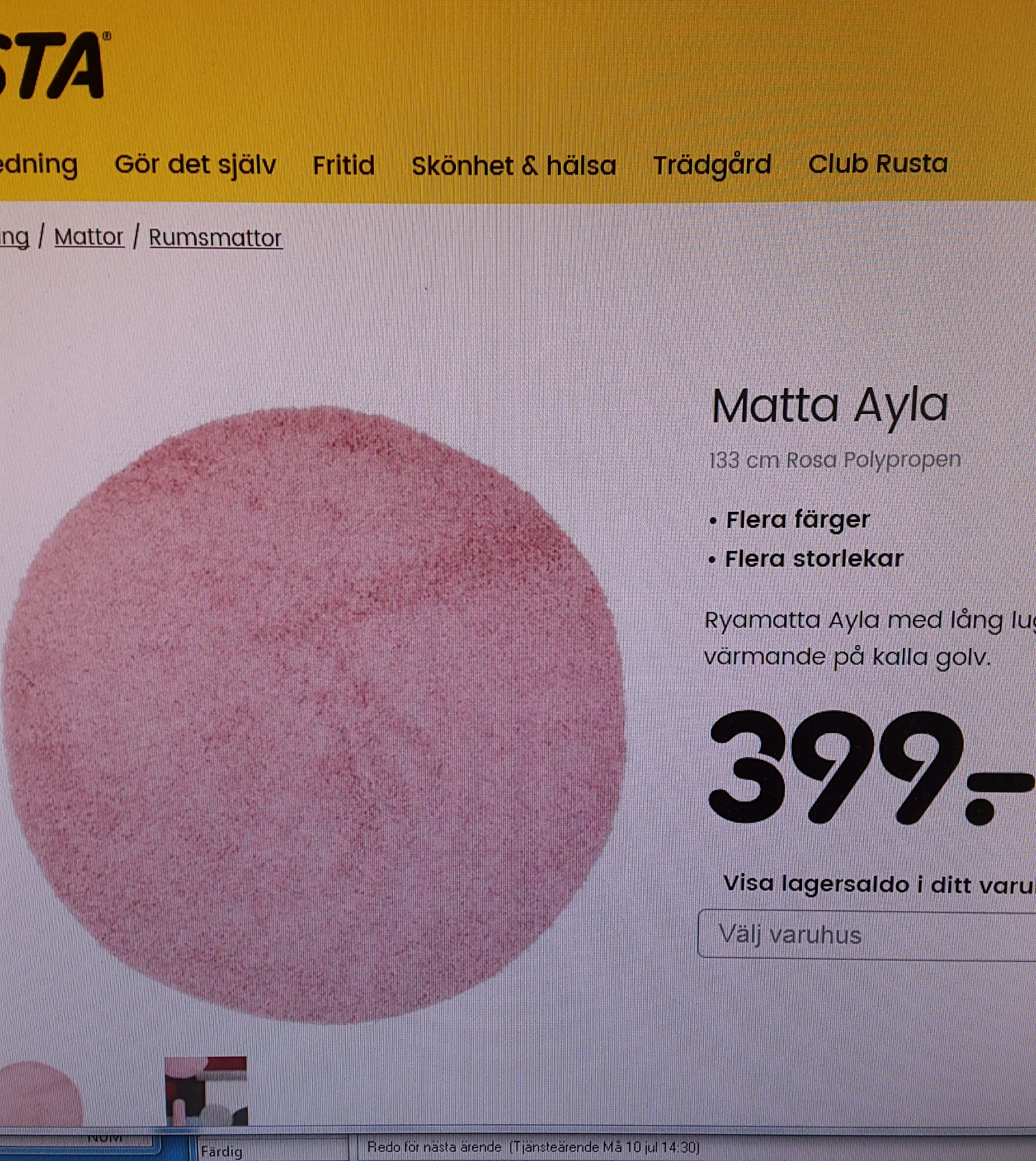rusta rund matta Matta | I Mitt Huvud