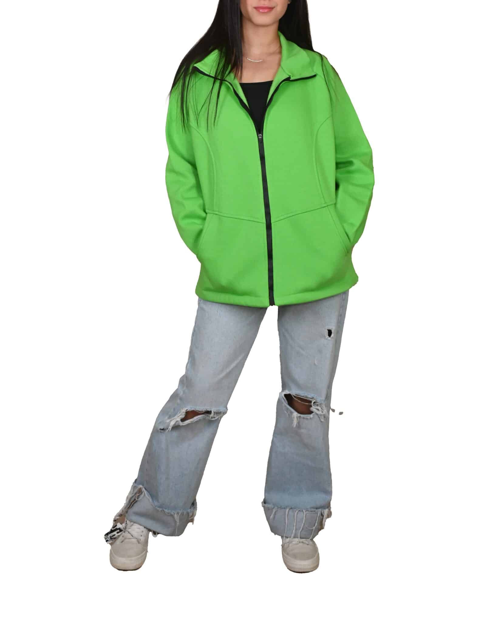 Apple Green leather zip jacket I Make This