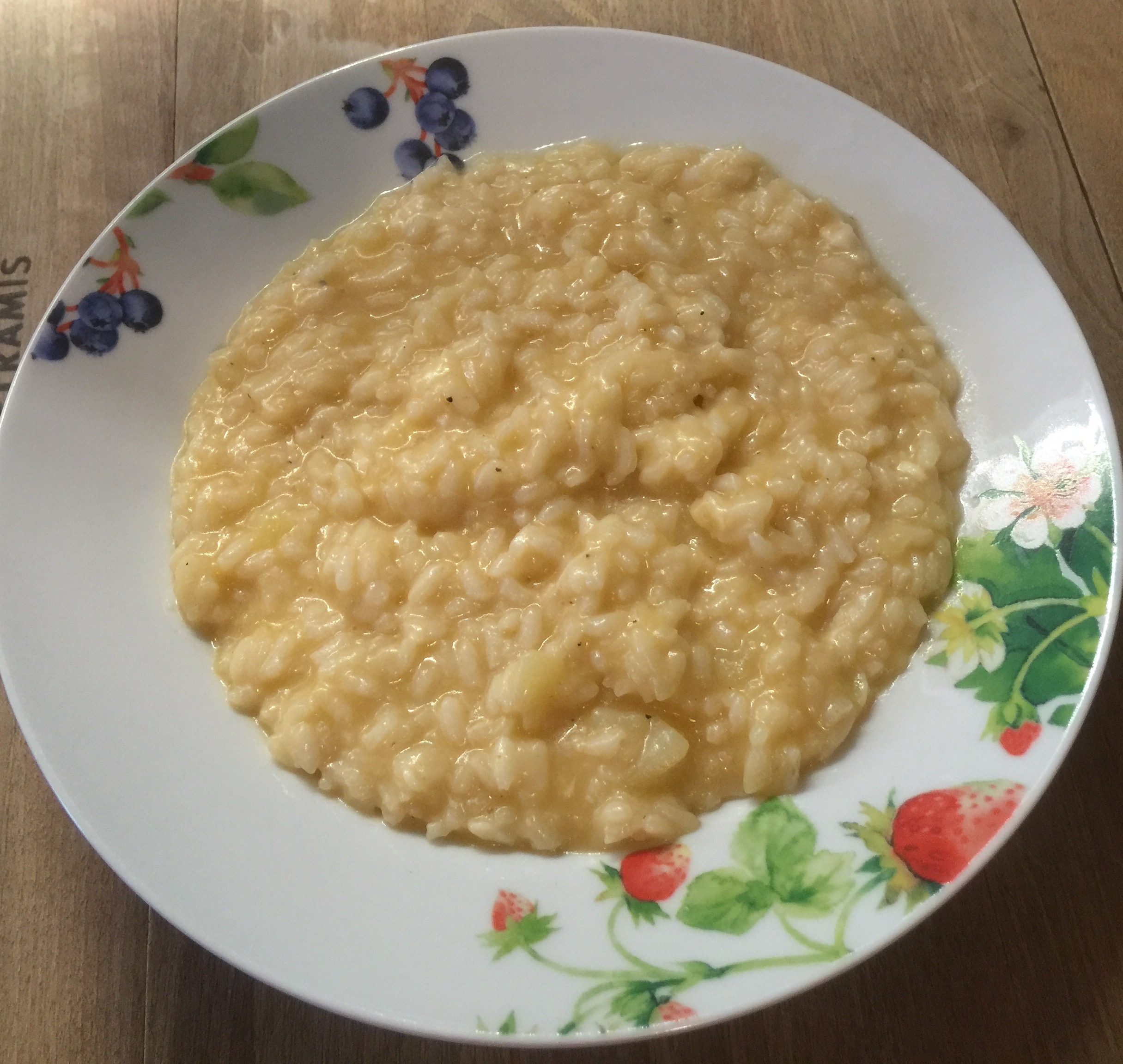 Risotto con patate, provola affumicata e cipolla rossa di Tropea