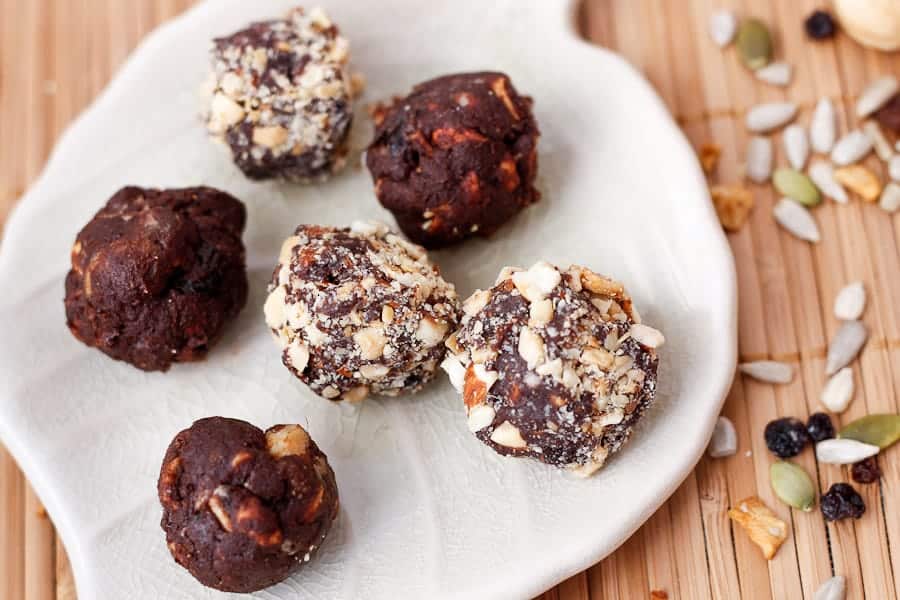 At the Immigrant's Table Israeli chocolate nut energy balls