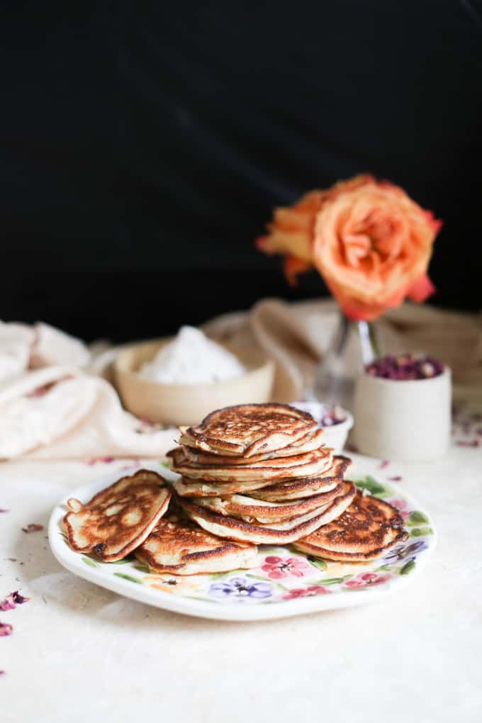 Glutenfree Russian pancakes with rose & kefir At the Immigrant's Table