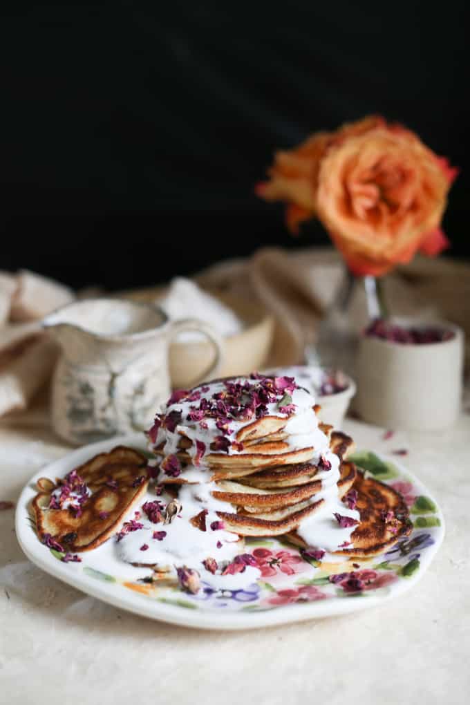 Glutenfree Russian pancakes with rose & kefir At the Immigrant's Table
