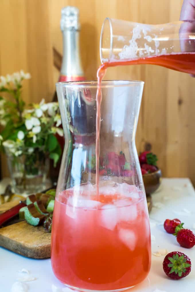 Strawberry rhubarb gin fizz {GIVEAWAY} At the Immigrant's Table