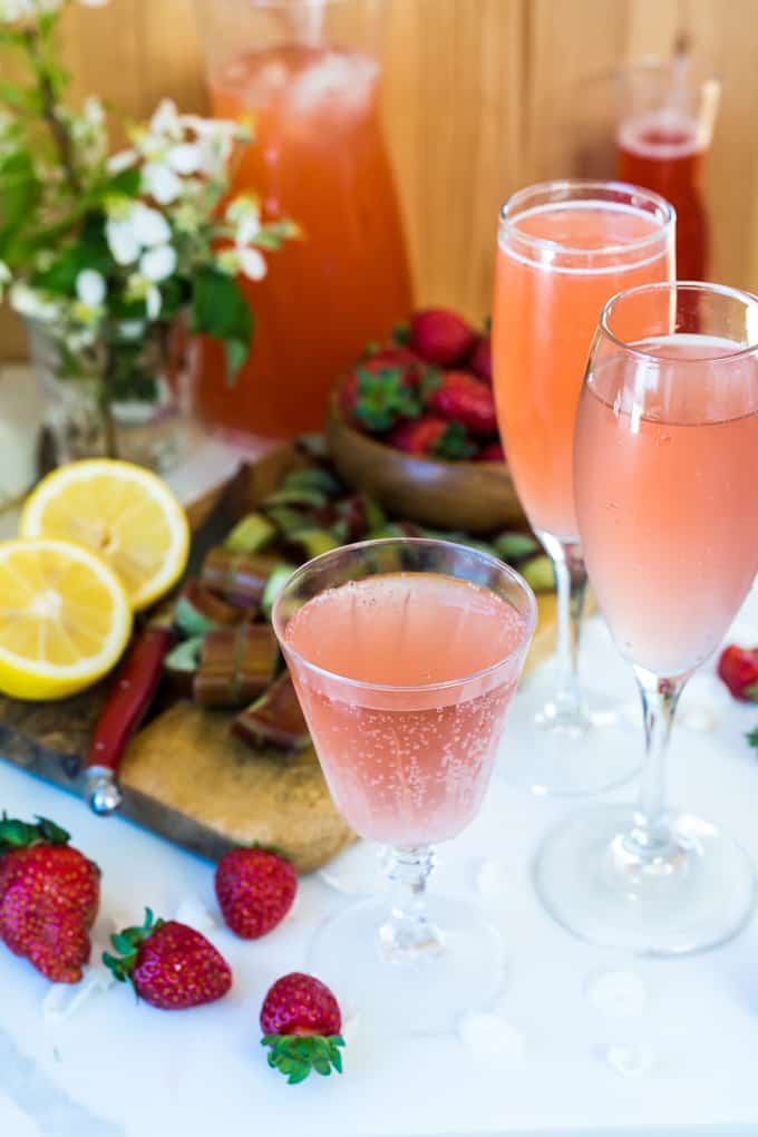 Strawberry rhubarb gin fizz {GIVEAWAY} At the Immigrant's Table