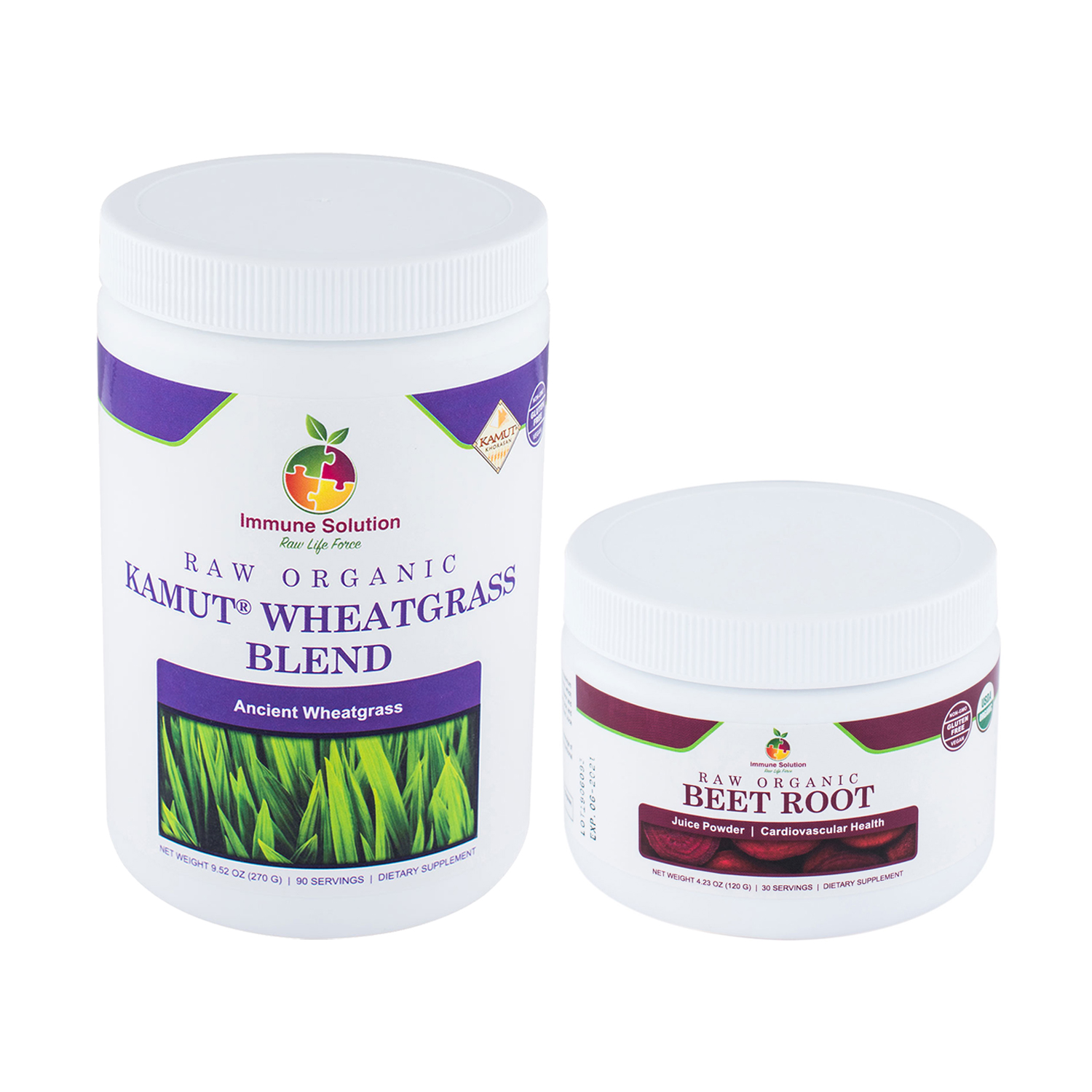 Dynamic Duo Raw Organic Kamut® Wheatgrass Blend Juice Powder (large