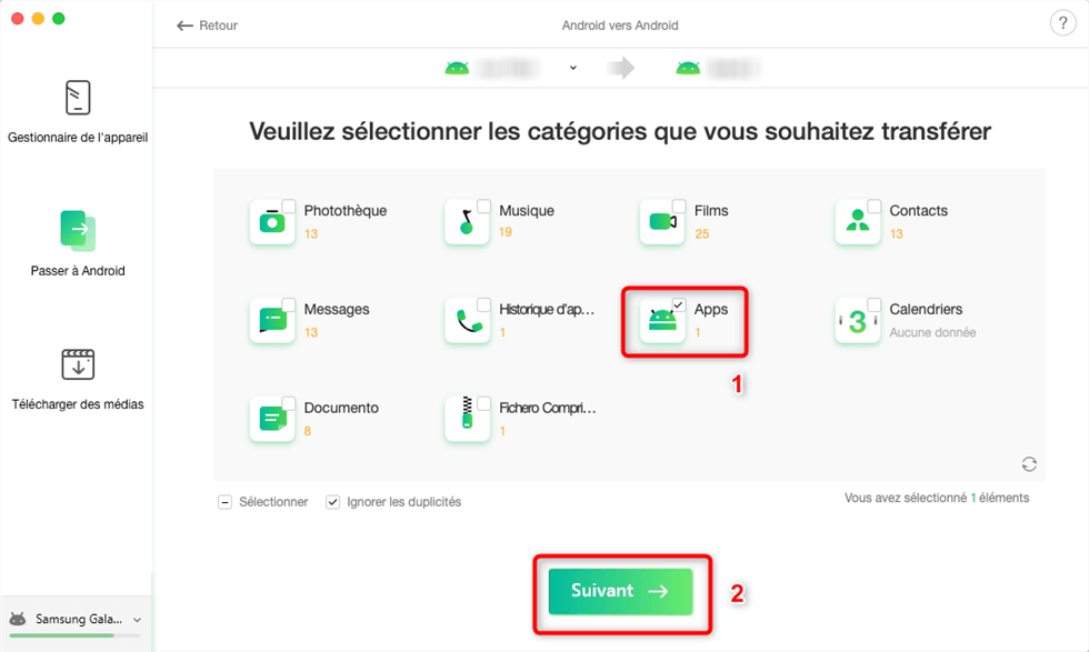 Comment transfÃ©rer Apps Samsung vers Samsung iMobie