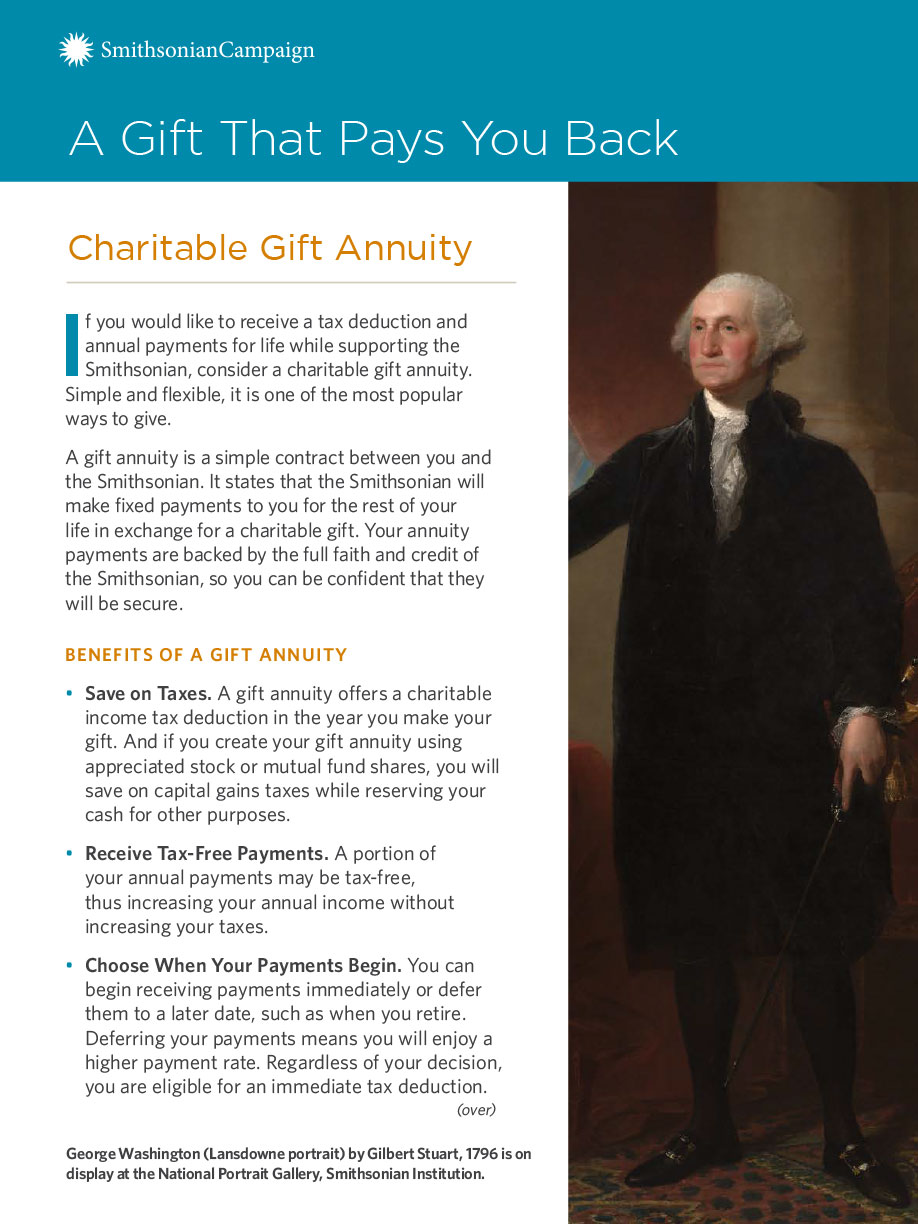Smithsonian Campaign Charitable Gift Annuity One Pager Impact