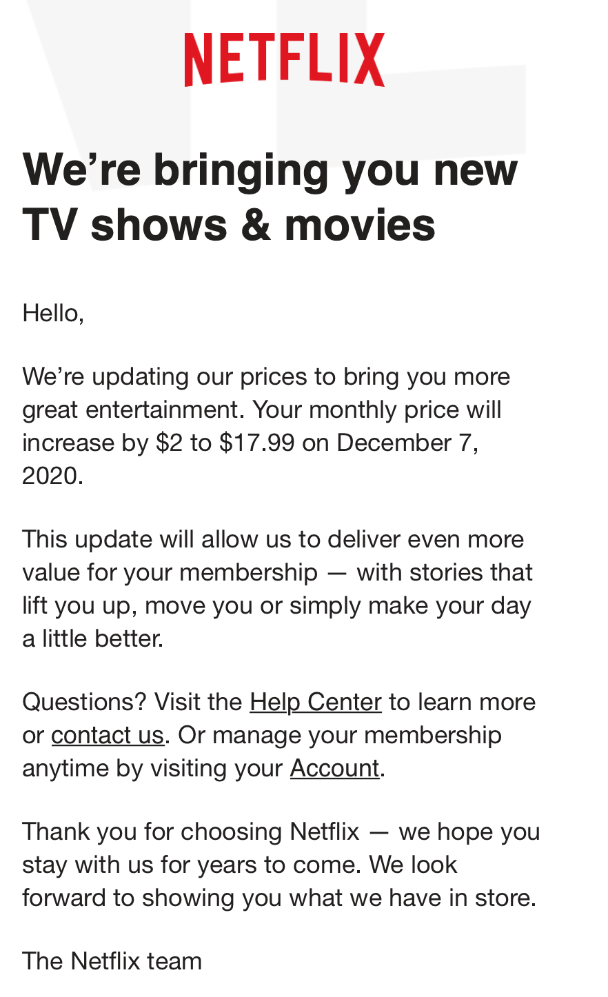 Netflix’s 2020 Price Increase Impact Pricing Blog