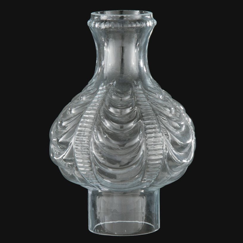 Coolidge Drape Oil Lamp Chimney Clear Crystal 3 inch Bottom Fitter