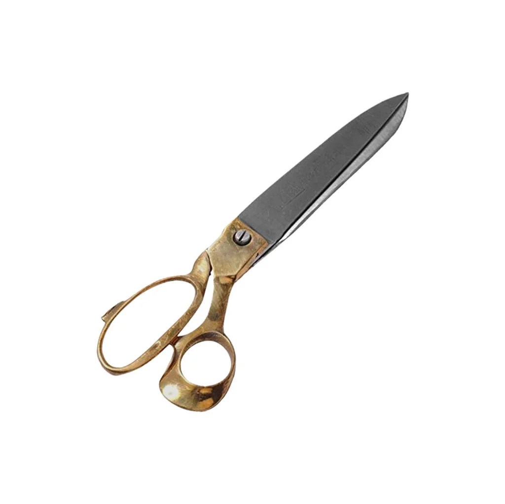 Tailoring Scissor with Brass Finish Handle Implemental