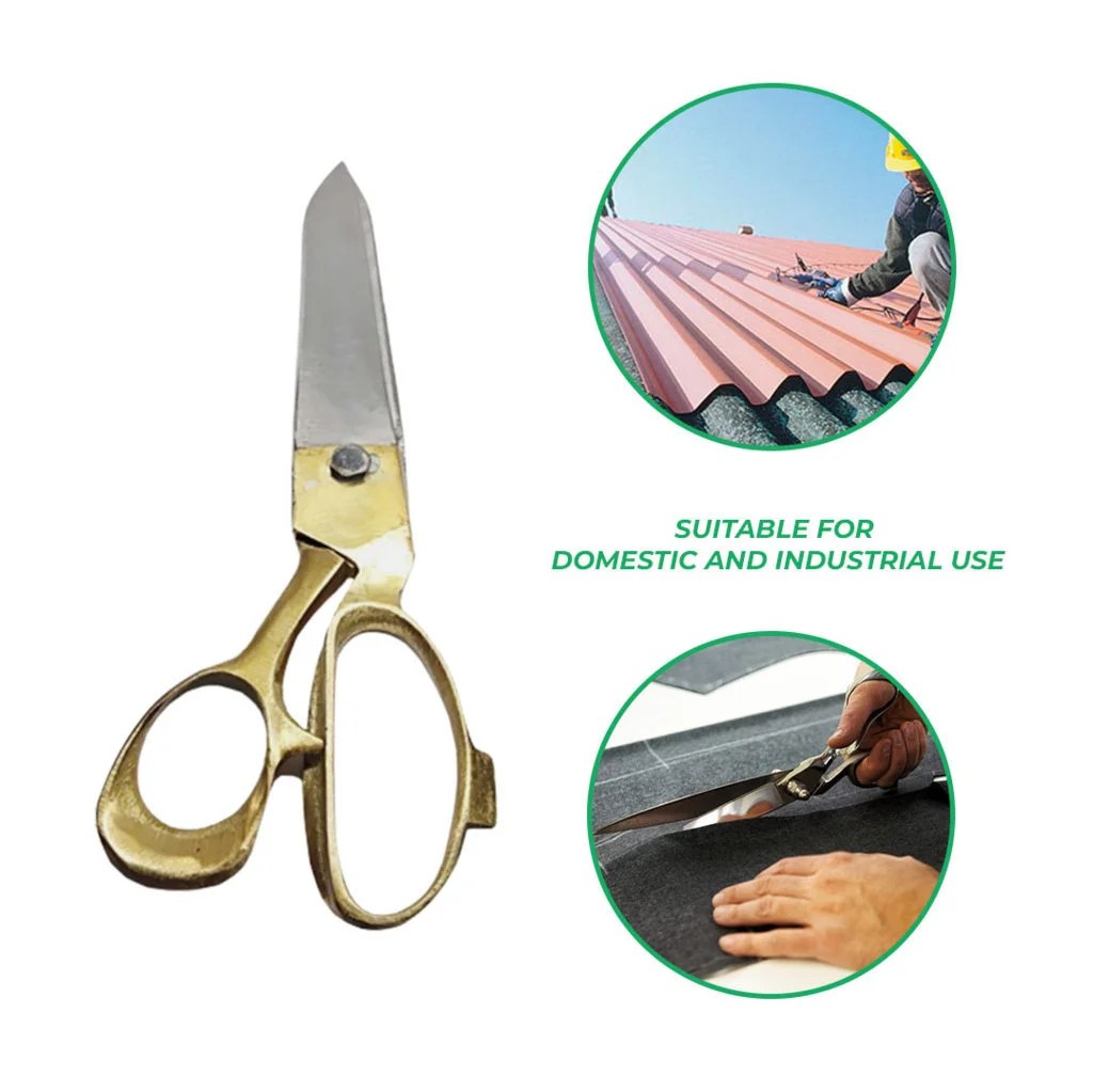 Tailoring Scissor with Brass Finish Handle Implemental