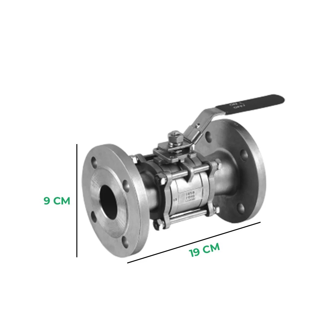 Stainless Steel Ball valve flanged end 15mm Implemental