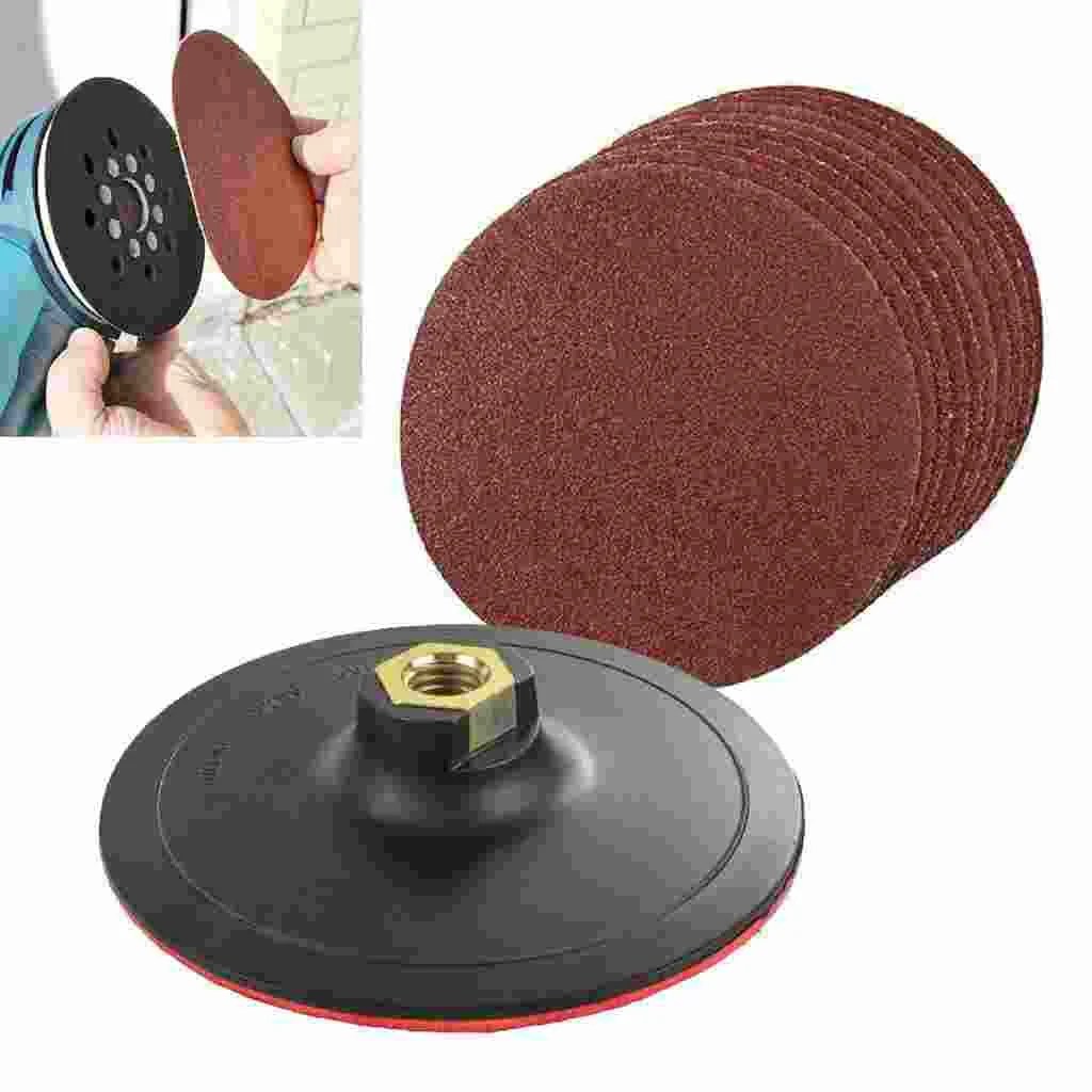 Velcro Backing Pad125mm For Grinder(1 Backing Pad+10 Sand Disc