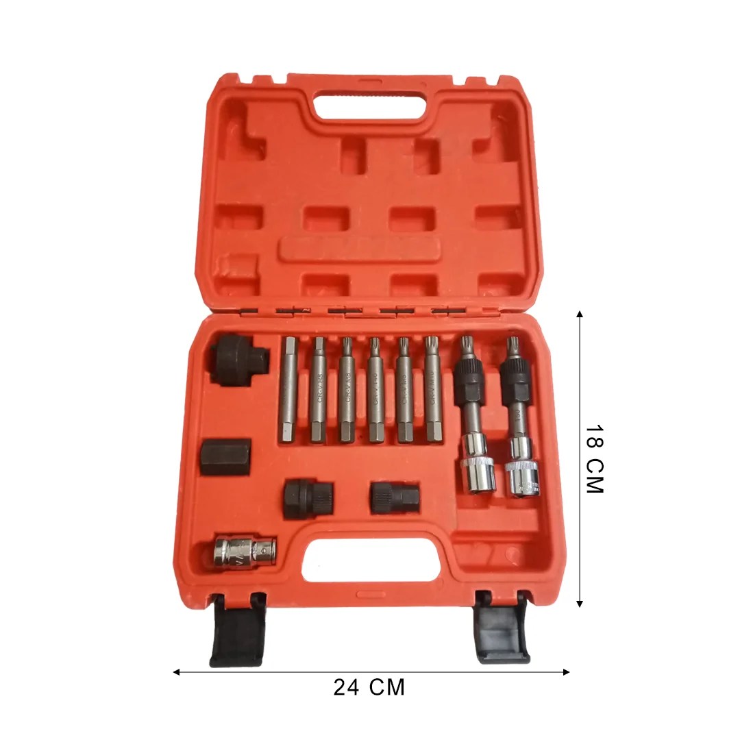 13Pcs Alternator Pulley Removal Bit Socket Set Implemental