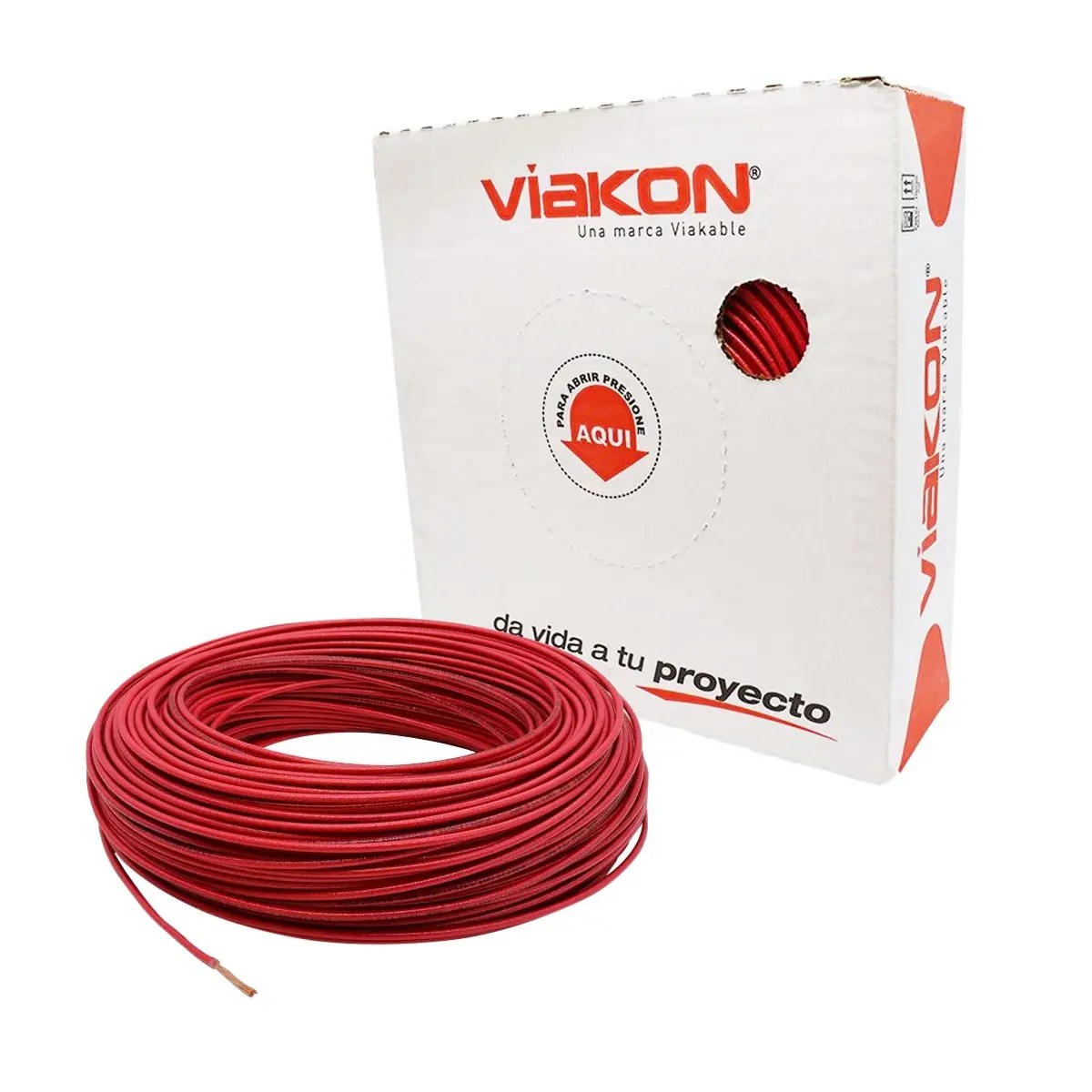 Cable thhnthwn 14 awg rojo rollo(flexible) viakon Implosa