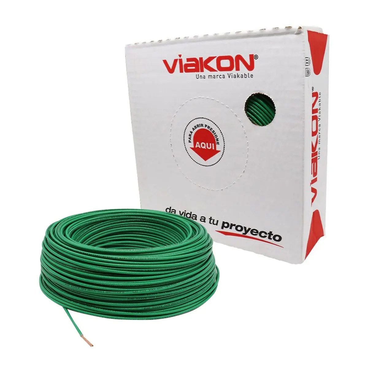 Cable thhnthvn 10 awg verde rollo (cobre flexible) viakon Implosa