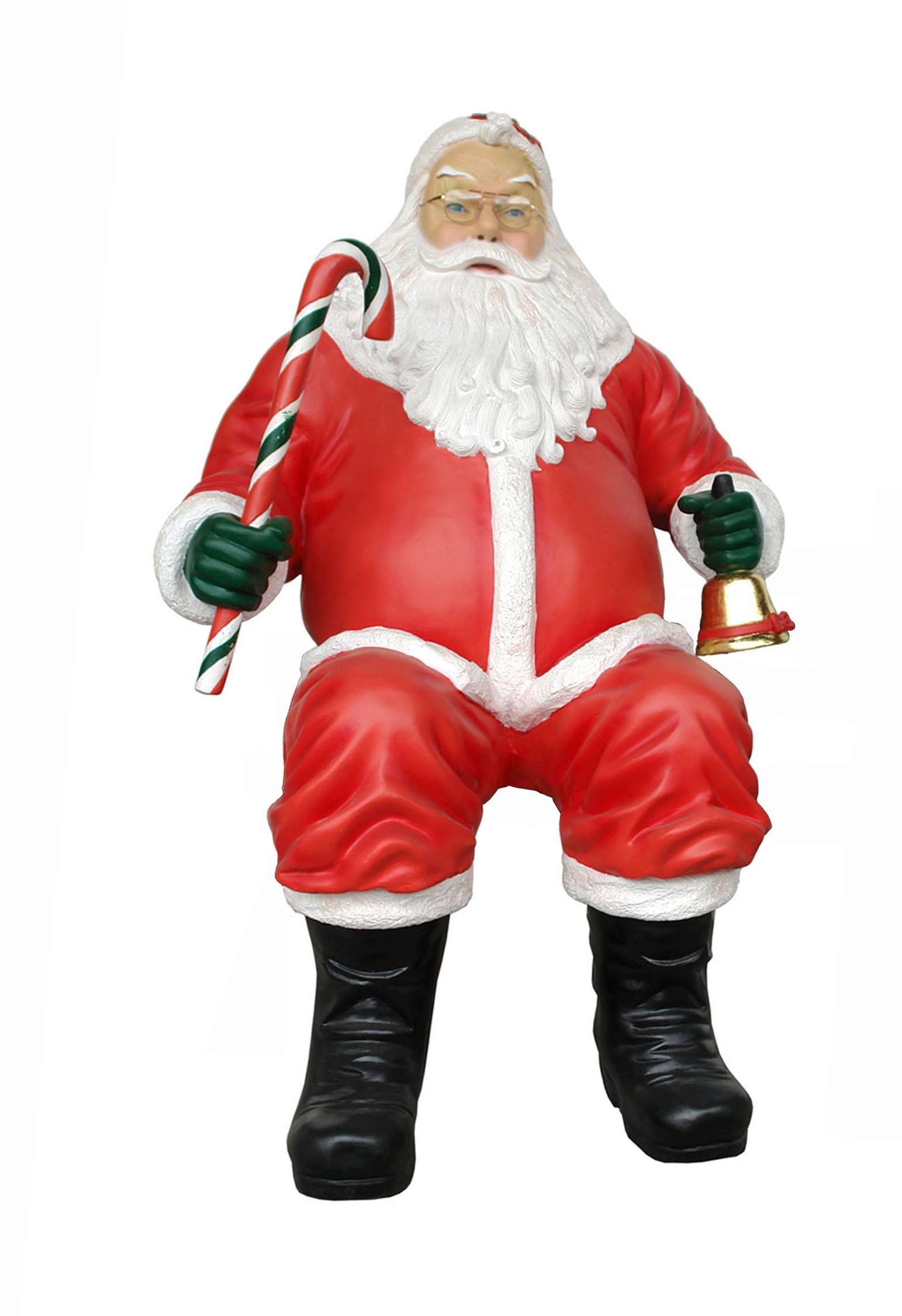 Santa Claus with Candy Cane Sitting Santa Claus with Candy Cane Sitting