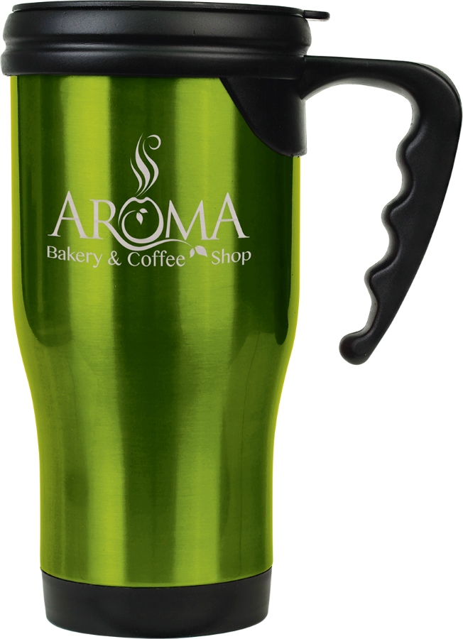 CUSTOMIZED 16 oz. Stainless Steel Travel Mug with Handle Impressive Trophies & Awards
