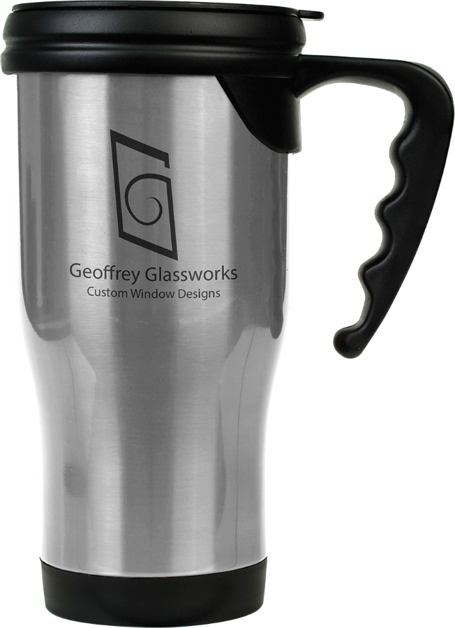 CUSTOMIZED 16 oz. Stainless Steel Travel Mug with Handle Impressive Trophies & Awards