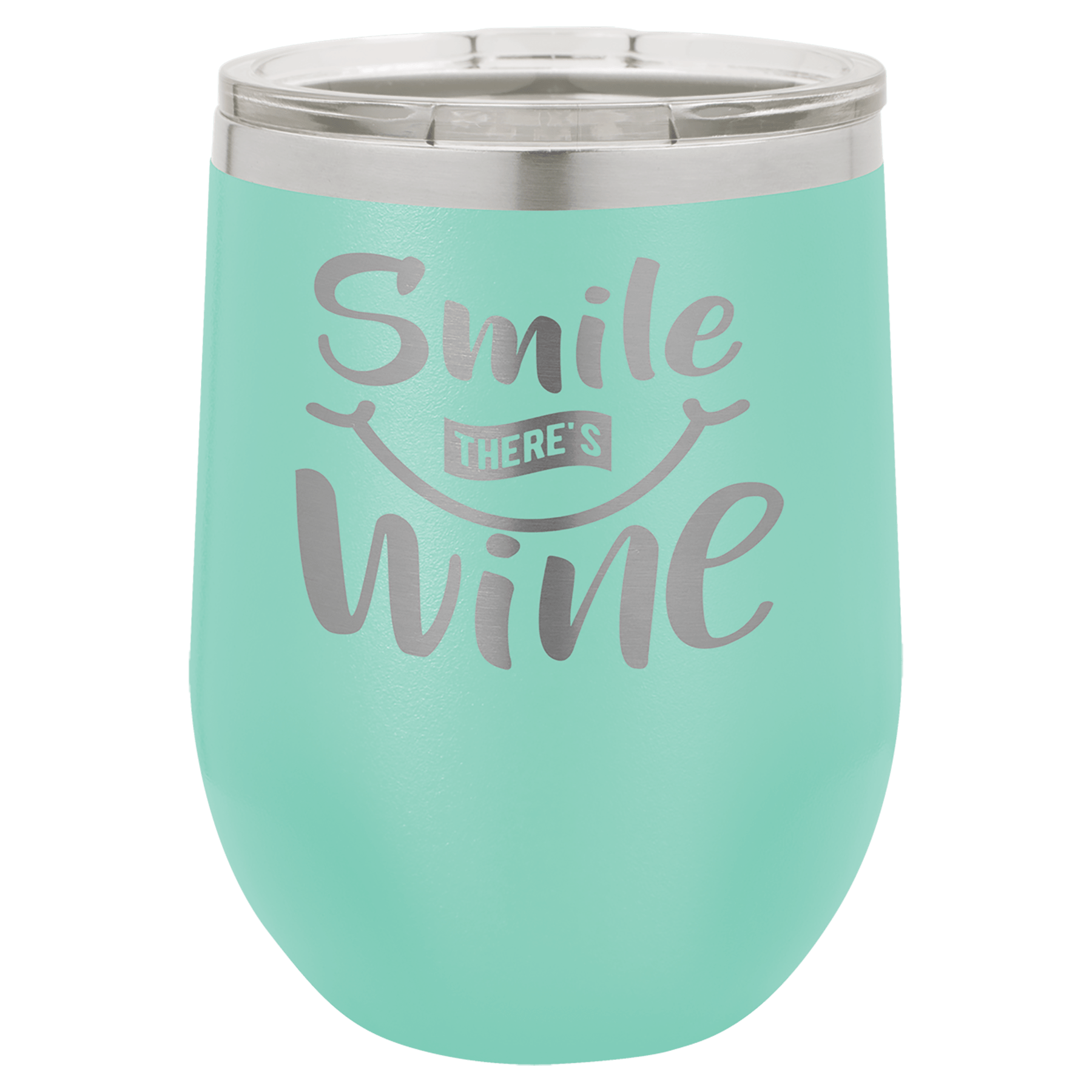 Stemless Wine Tumbler; Teal 12 oz. PERSONALIZED Impressive Awards & Gifts