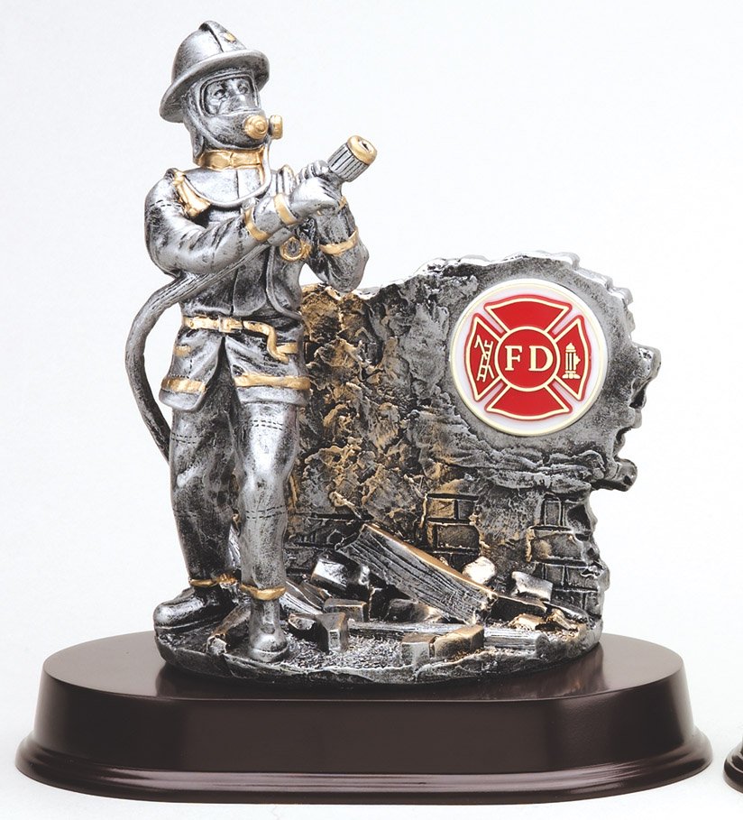 Fireman with Hose American Hero Resin Impressive Trophies & Awards