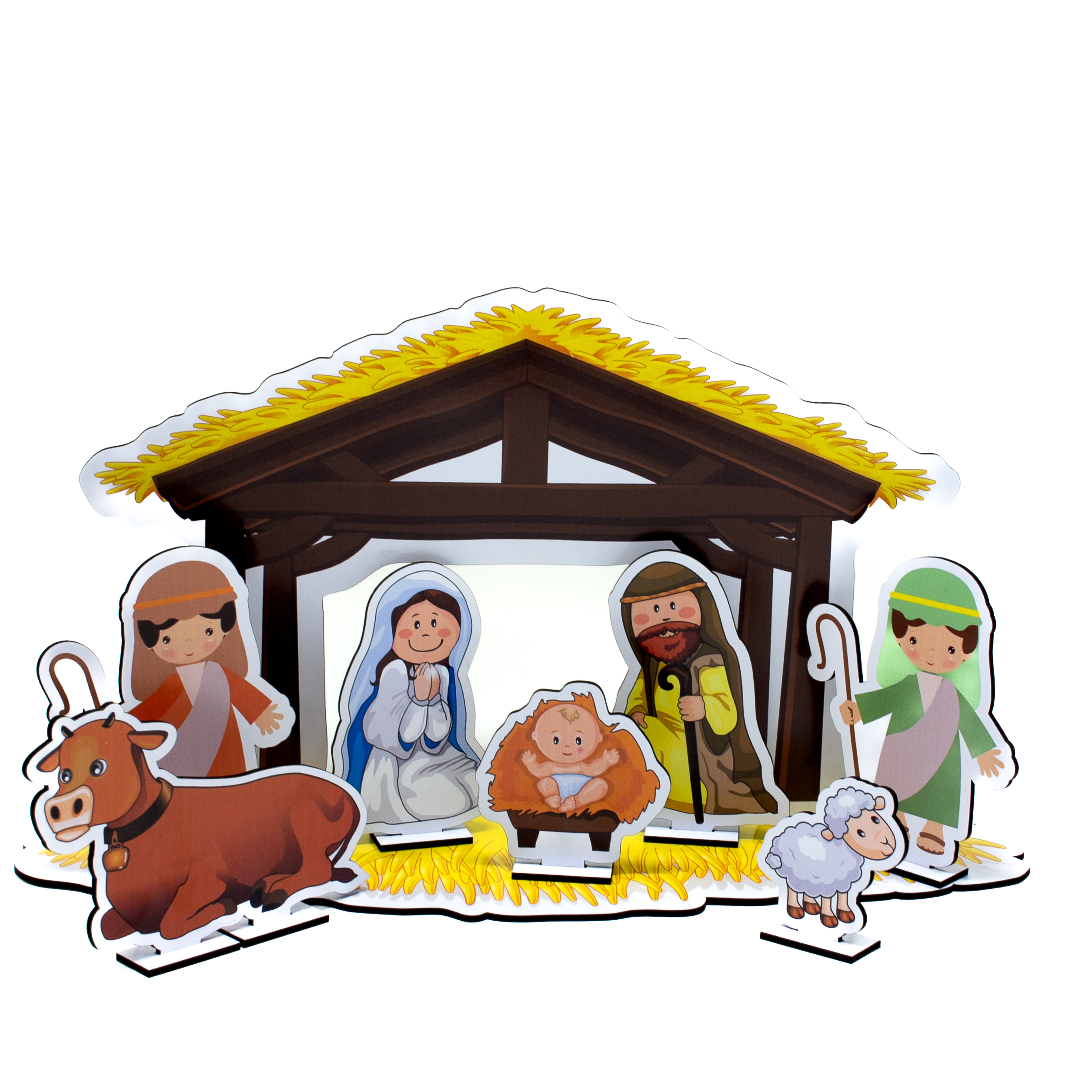 Nacimiento con figuras troqueladas "El Belén que puso Dios"