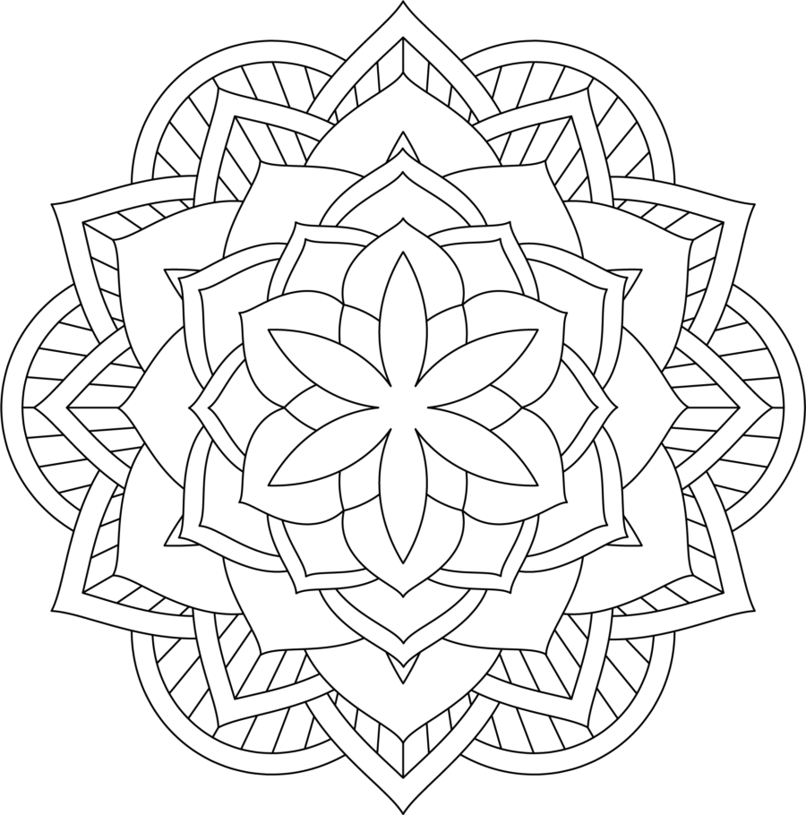 Mandala Flor Dificultad media 08 • IMPRIME MANDALAS