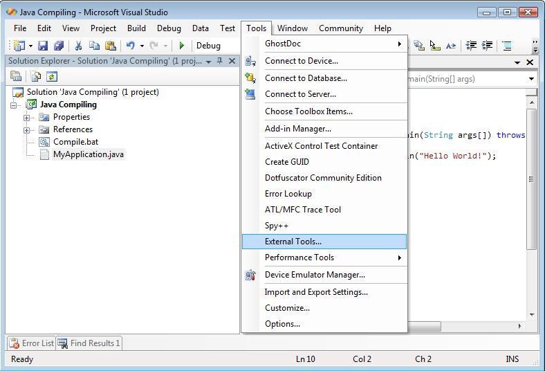 Compiling Java in Visual Studio Mark S. Rasmussen
