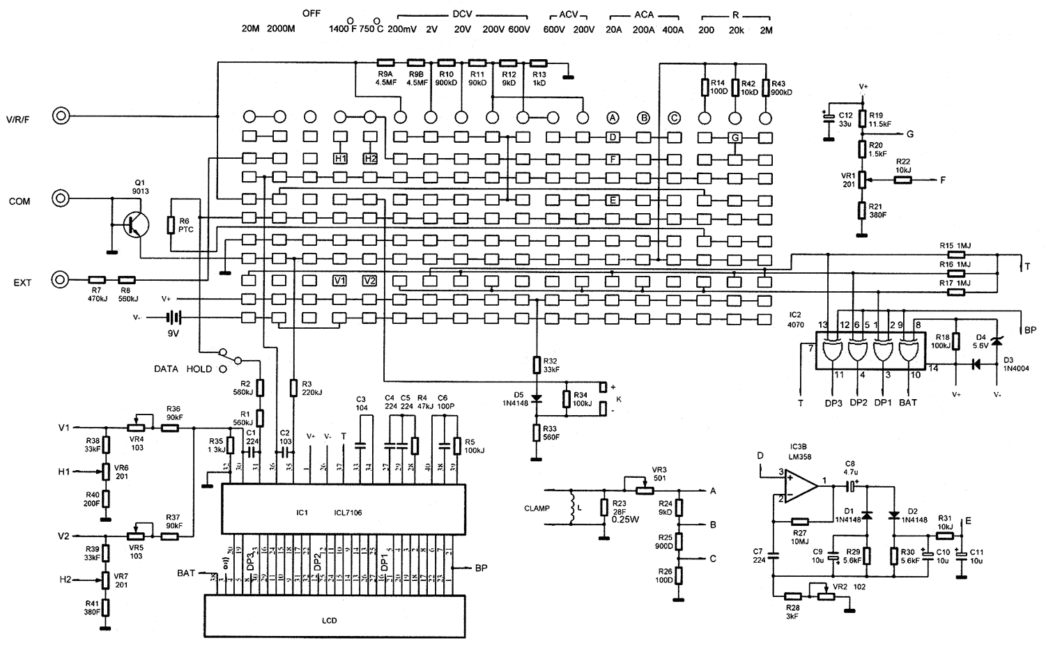 Multimeter Dt9208a Schematics Pdf Wiring Digital and Schematic