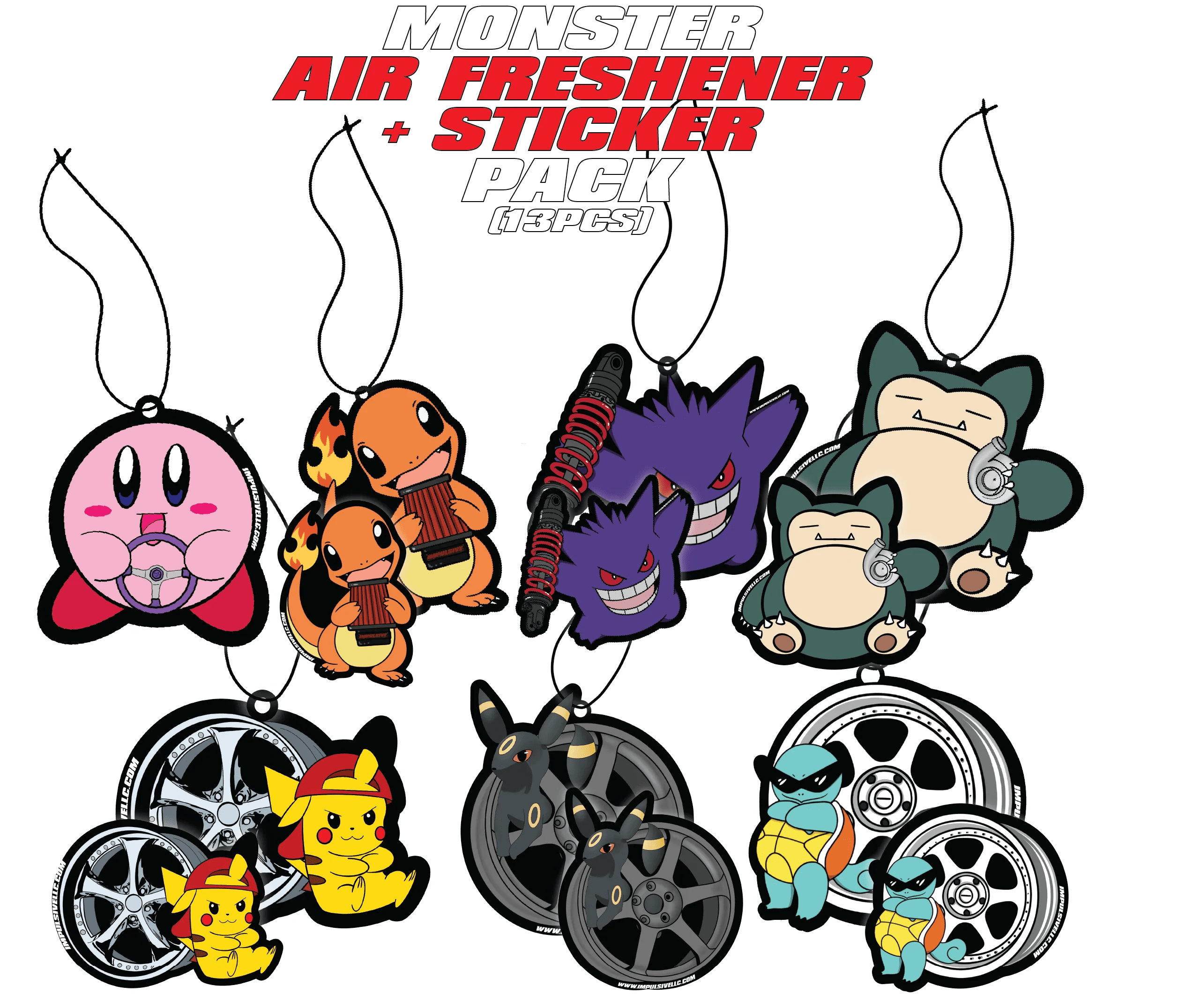 Monsters Air Freshener+Sticker Set Impulsive LLC