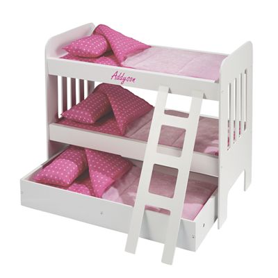 18 Inch Doll Bunk Bed with Trundle from One Step Ahead | 713242