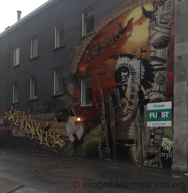 Murale sur l'École Nationale de Théâtre Montréal