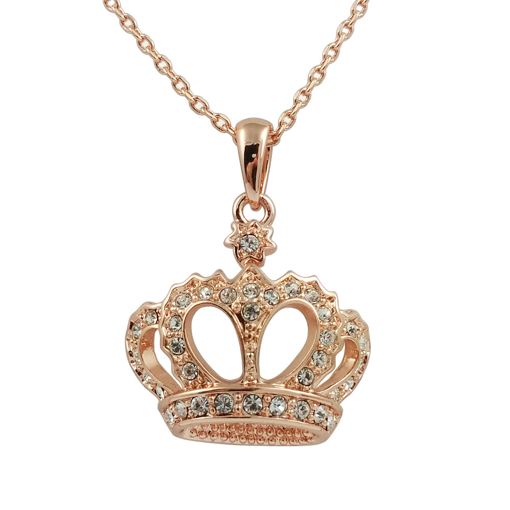 Fashion Jewelry - 18k Rose Gold Plated Crown Necklace ... (1000 x 1000 Pixel)