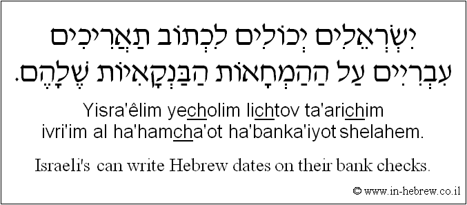 Learn Hebrew Phrases with Audio 470 Israeli's can write Hebrew dates