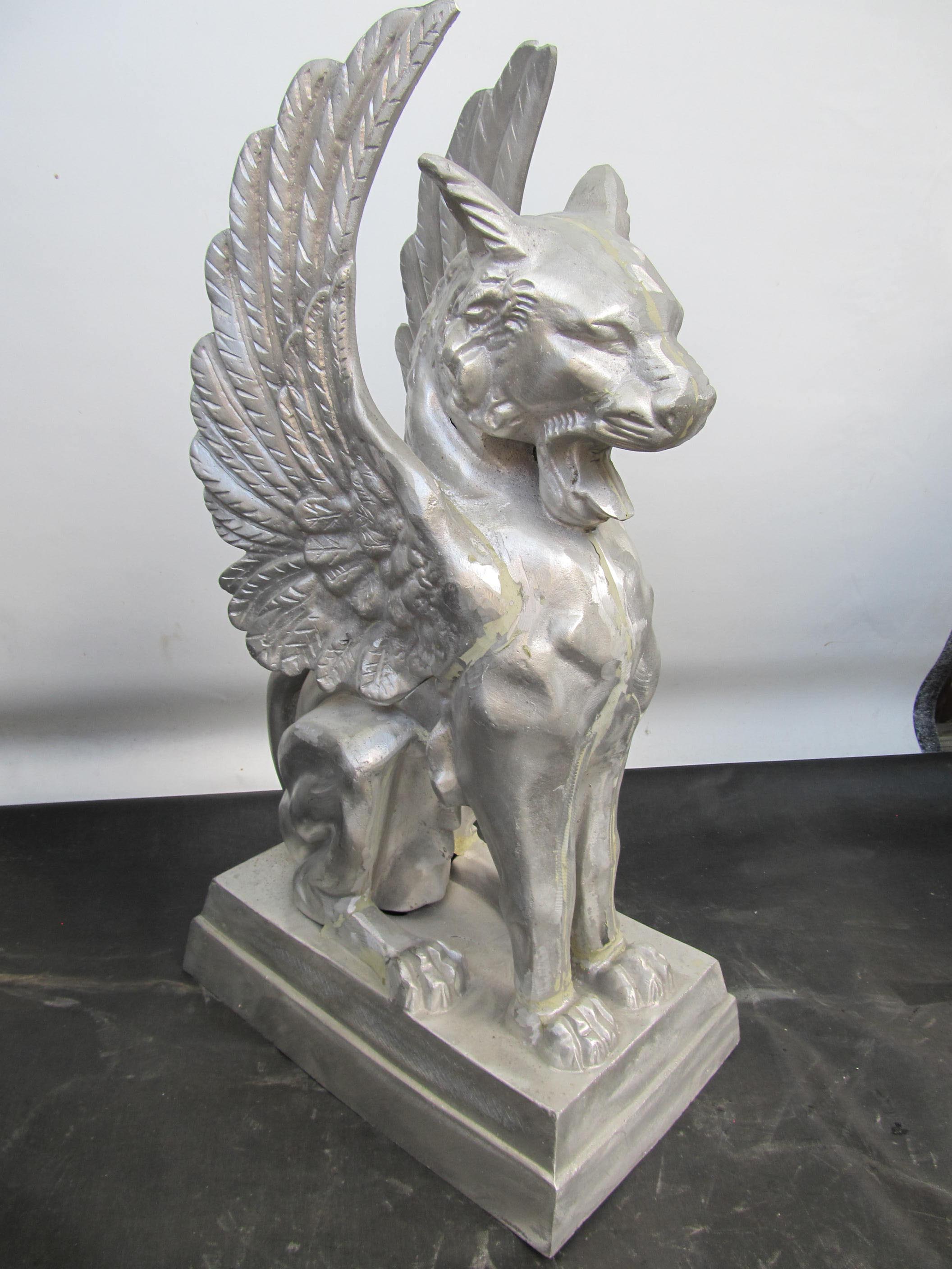 Cast Aluminium Gargoyle Statue art deco, gothic english gargoyle