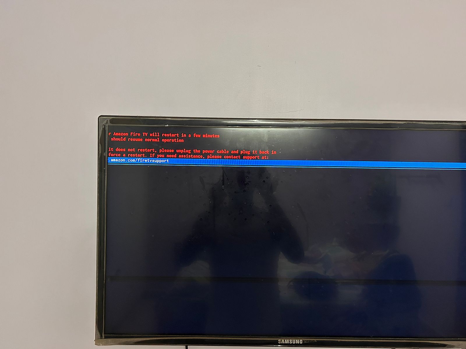 Fire TV giving Error with black screen and message in red