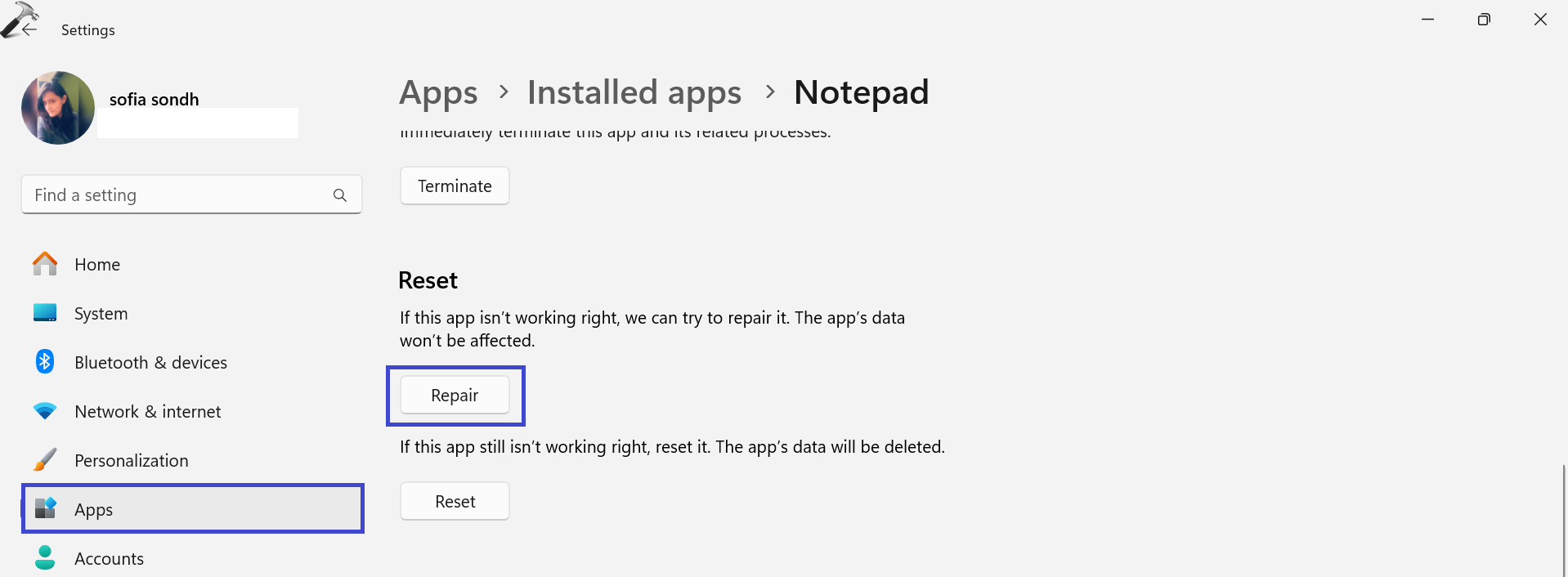 Fix Notepad not working in Windows 11