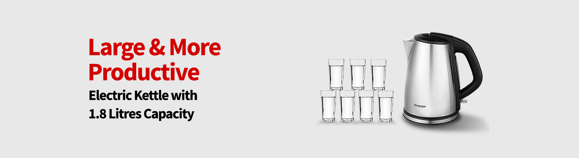 SHARP Smart Electric Kettles with Stainless Steel Body b2c