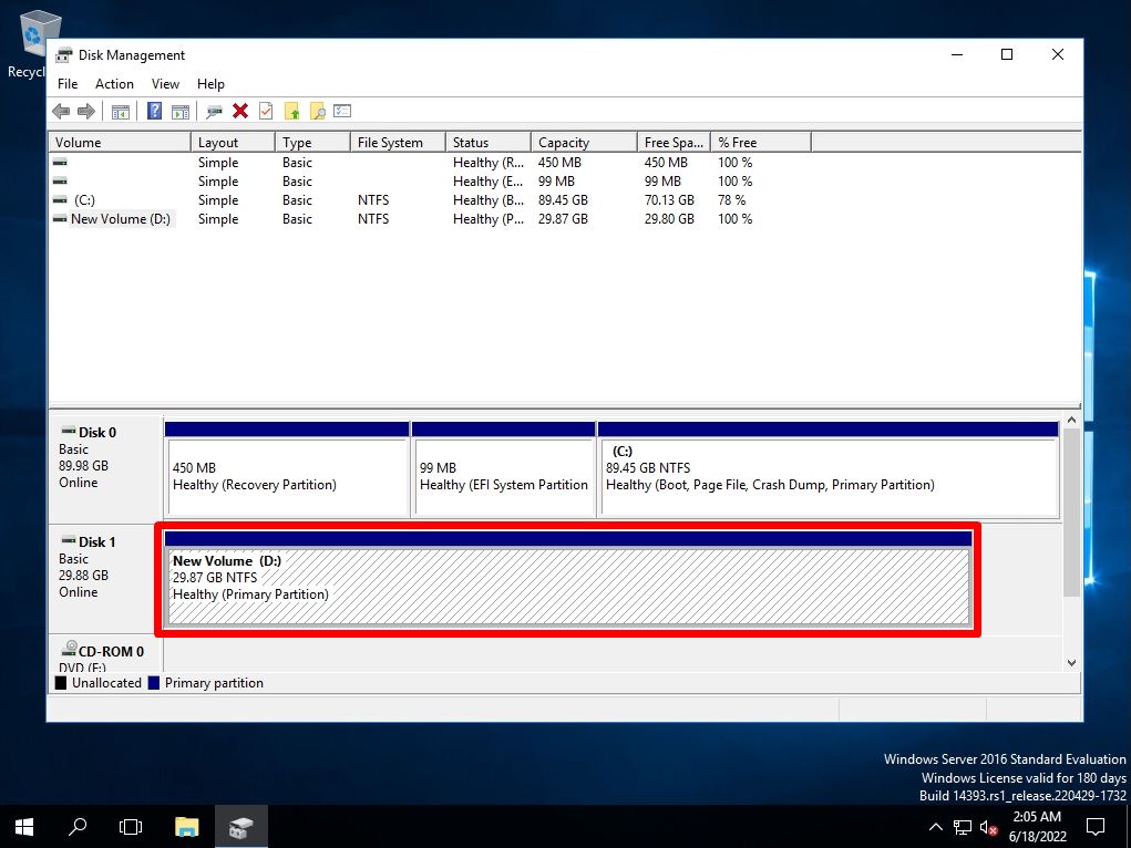 Windows Server 2016 How to recognize additional hard disk, SSD and