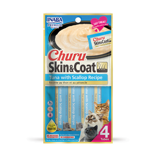 Churu Skin & Coat Functional Cat Treats Tuna with Scallop Recipe INABA