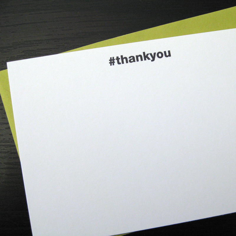 hashtag greetings note cards in a card